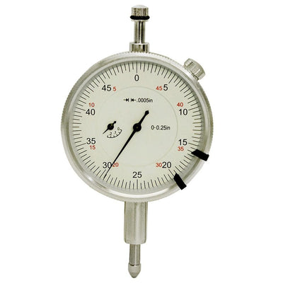 Precision 0.25" Dial Test Indicator Gauge 0.0005" GRADUATION LUG BACK Pointer Inspection