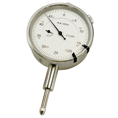 Precision 0.25" Dial Test Indicator Gauge 0.0005" GRADUATION LUG BACK Pointer Inspection