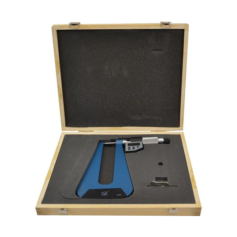 Precision IP54 Electric Deep Throat Micrometer Carbide 0-1"/0-25mm Range .00005&