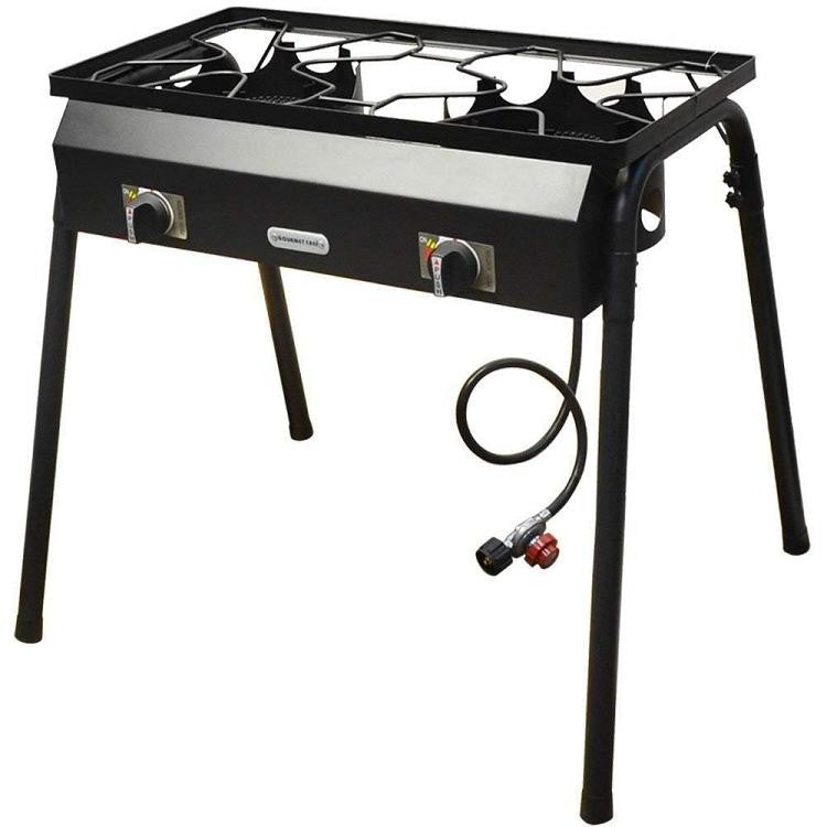 Propane Gas 2 Double High Pressure Burner Outdoor  Stove -AUTO IGNITION