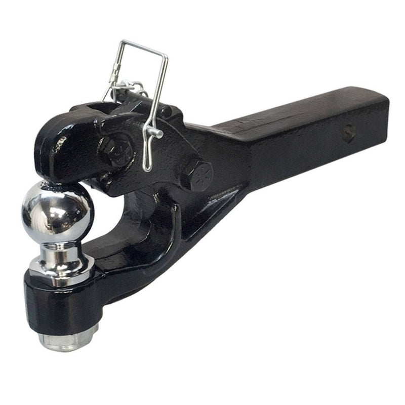 Combo Pintle Hitch with 2" Trailer Ball, for 2" Receivers, 12,000 Lb Capacity
