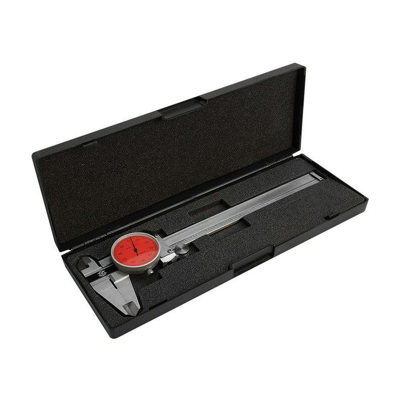 RED - 4 Way Dial Caliper 6" Stainless Steel Shock Proof 0.001"