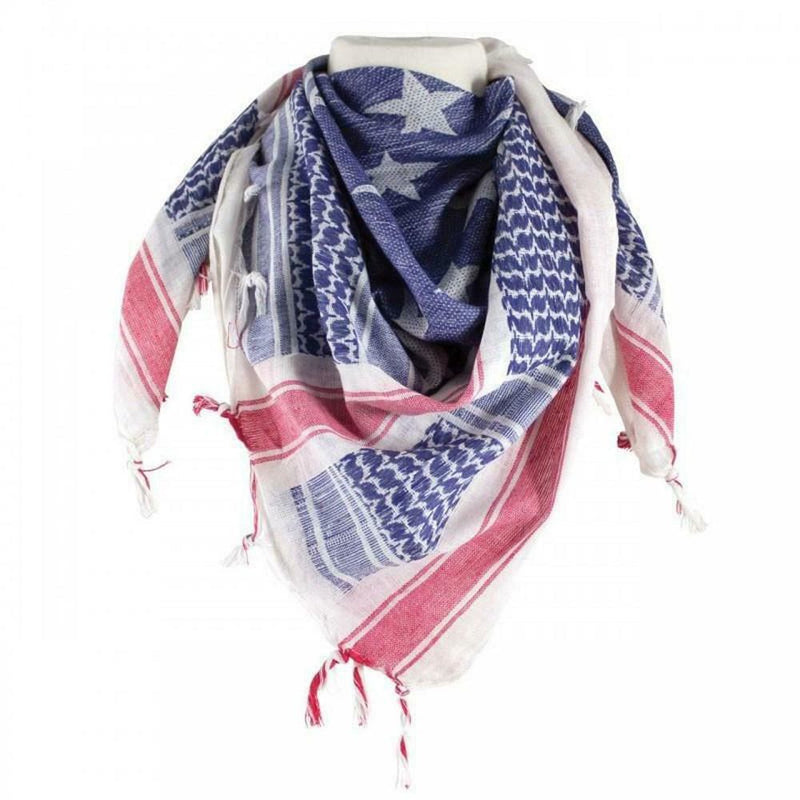 Military Shemagh Arab Tactical Desert Keffiyeh Scarf Face Mask - Stars and Stripes - 8 Pc Set
