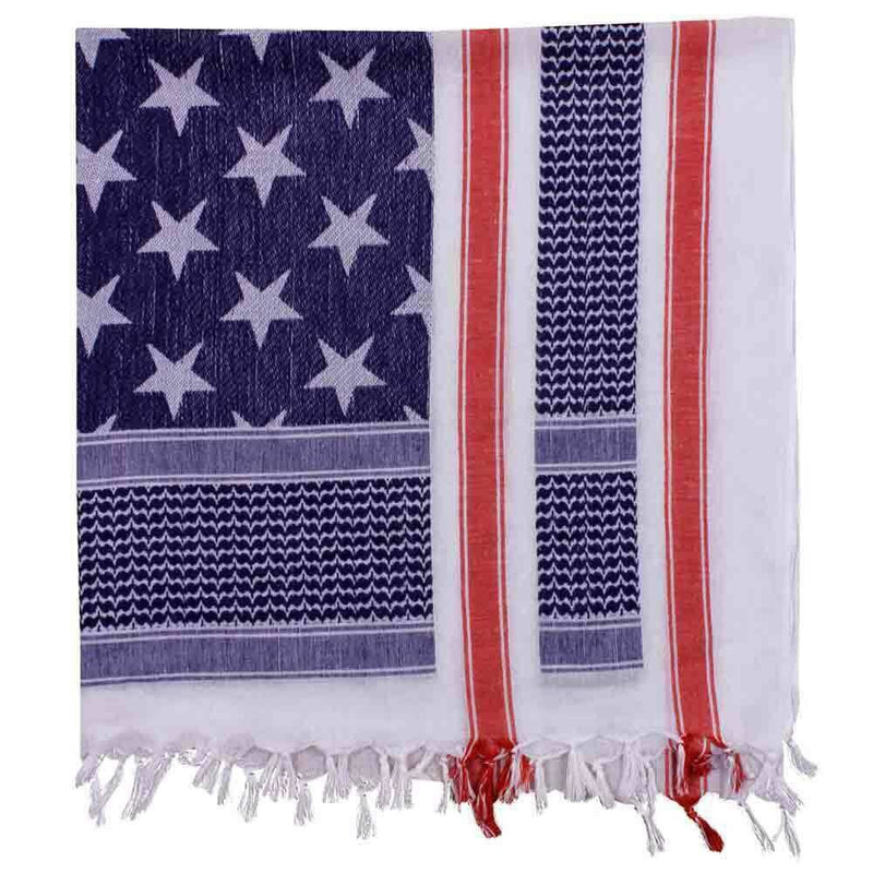 Military Shemagh Arab Tactical Desert Keffiyeh Scarf Face Mask - Stars and Stripes - 8 Pc Set