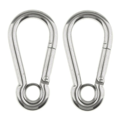 Set Of 10 Pc 11/32'' Boat Marine Stainless Steel Spring Snap Hook Eyelet Carabiner