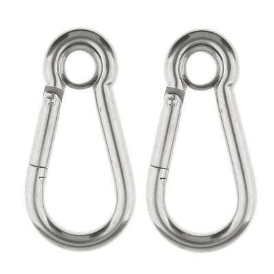 Set Of 10 Pc 11/32'' Boat Marine Stainless Steel Spring Snap Hook Eyelet Carabiner