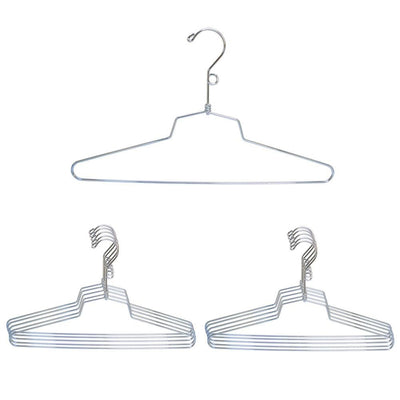 Set Of 10 Pc 16" Dress Hanger Clothes Hangers Display Store Fixture Chrome Finish With Loop