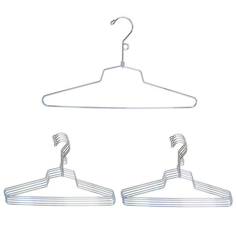 Set Of 10 Pc 16" Dress Hanger Clothes Hangers Display Store Fixture Chrome Finish With Loop