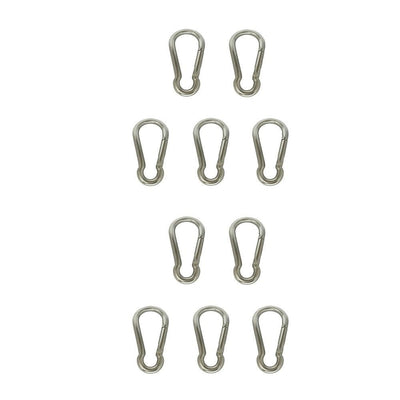 Set Of 10 PC Boat Marine Stainless Steel 316 Spring Snap Hook Carabiner 3/8"  WLL 400 LBS Capacity