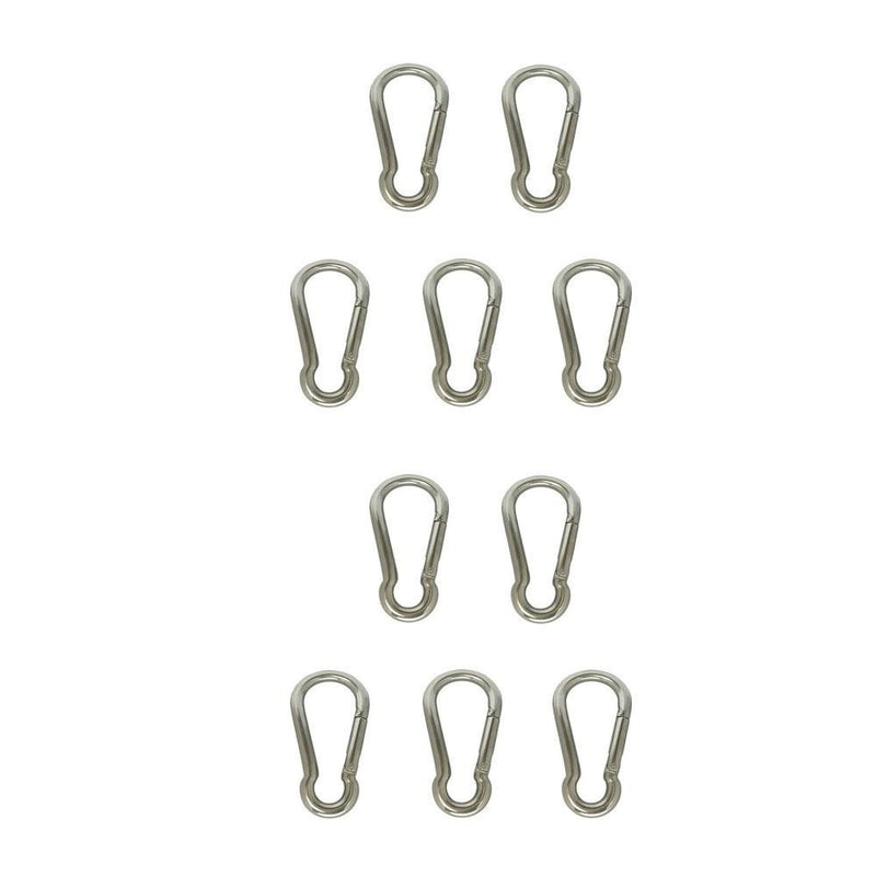 Set Of 10 PC Boat Marine Stainless Steel 316 Spring Snap Hook Carabiner 3/8"  WLL 400 LBS Capacity