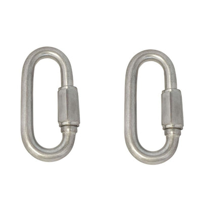 Set Of 10 PC Boat Marine Stainless Steel Quick Link 3/8" Locking Carabiners Quickdraws WLL 1,600 LBS Capacity