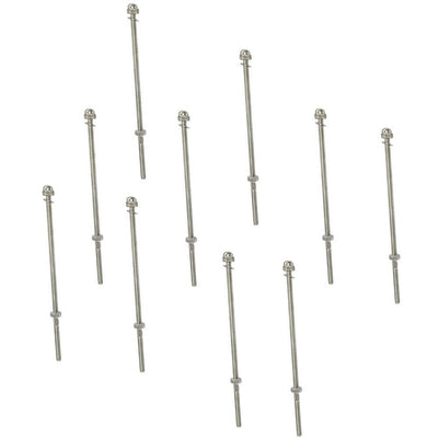 10 Pcs Set Stainless Steel Right Hand Cable Railing Swage Threaded Stud End Fitting for 3/16'' Cable