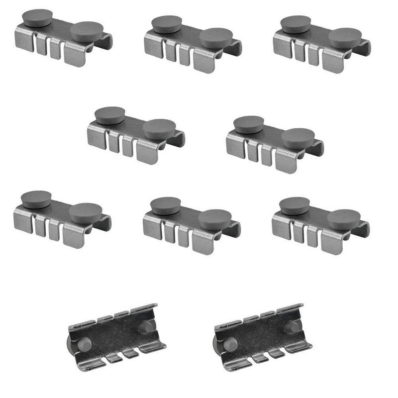 Set Of 10 Pcs Center Shelf Rest Clip & Rubber Cushion For Brackets To Hang Glass Wood Or Metal Shelf