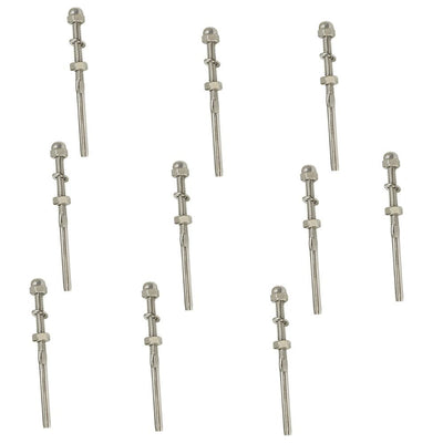 Set Of 10 Pcs Type 316 Stainless Steel 3/16" Hand Swage Threaded Stud End Fitting