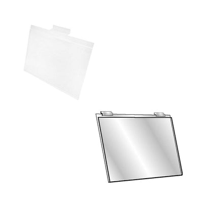 Set Of 12 Pc 5-1/2''H x 7''W Clear Acrylic Slatwall Lucite Frame Retail Display Shelf Fixture