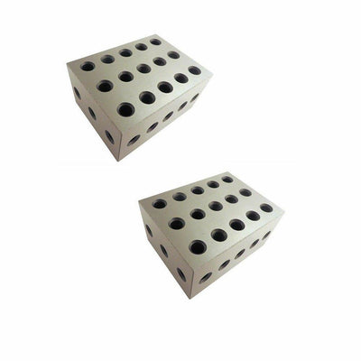 Set Of 2 PC 2 3 4 Metal Blocks 23 Holes Milling Drilling Machining Precision Block