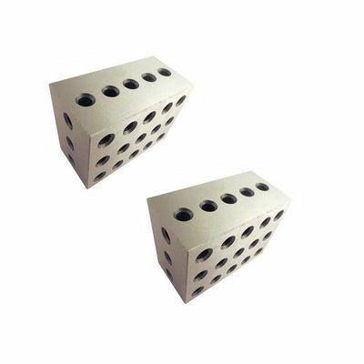 Set Of 2 PC 2 3 4 Metal Blocks 23 Holes Milling Drilling Machining Precision Block