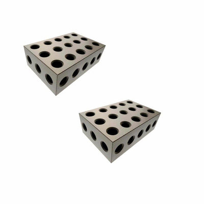 Set Of 2 PC 2 3 4 Metal Blocks 23 Holes Milling Drilling Machining Precision Block