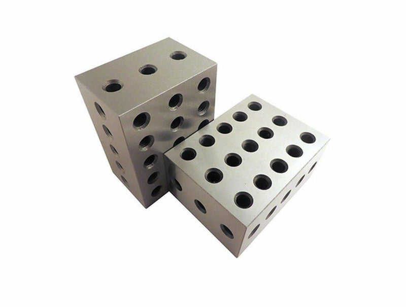 Set Of 2 PC 2 3 4 Metal Blocks 23 Holes Milling Drilling Machining Precision Block