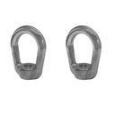 Set Of 2 PC 3/8" UNC Tap Thread Boat Marine Eye Nut Stainless Steel T304 1,100 LBS Capacity