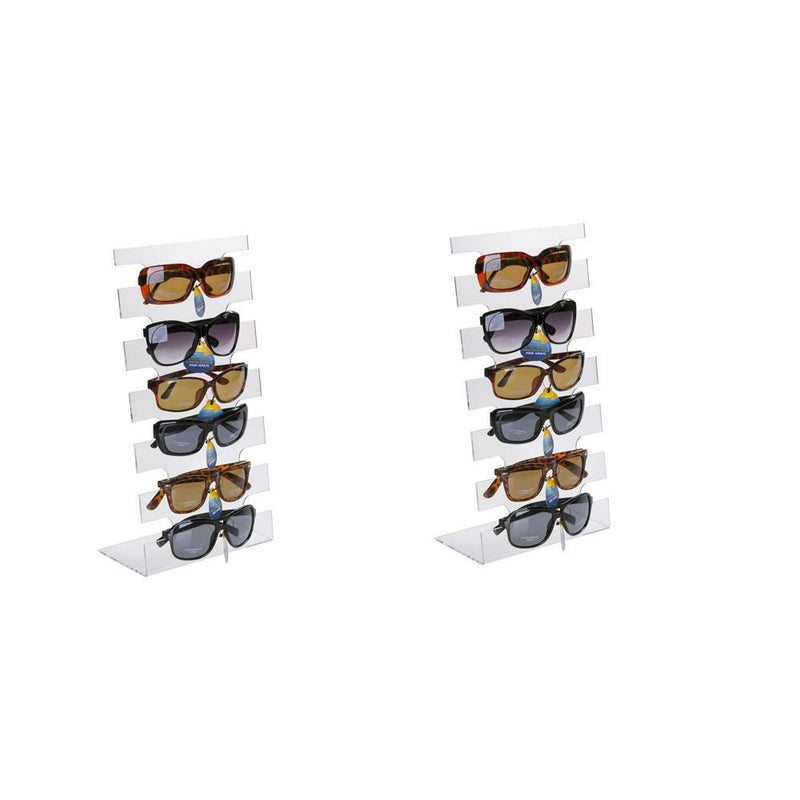 Set Of 2 Pc 6 Pairs Lucite Acrylic Eyeglass Display Holder Countertop Eyewear