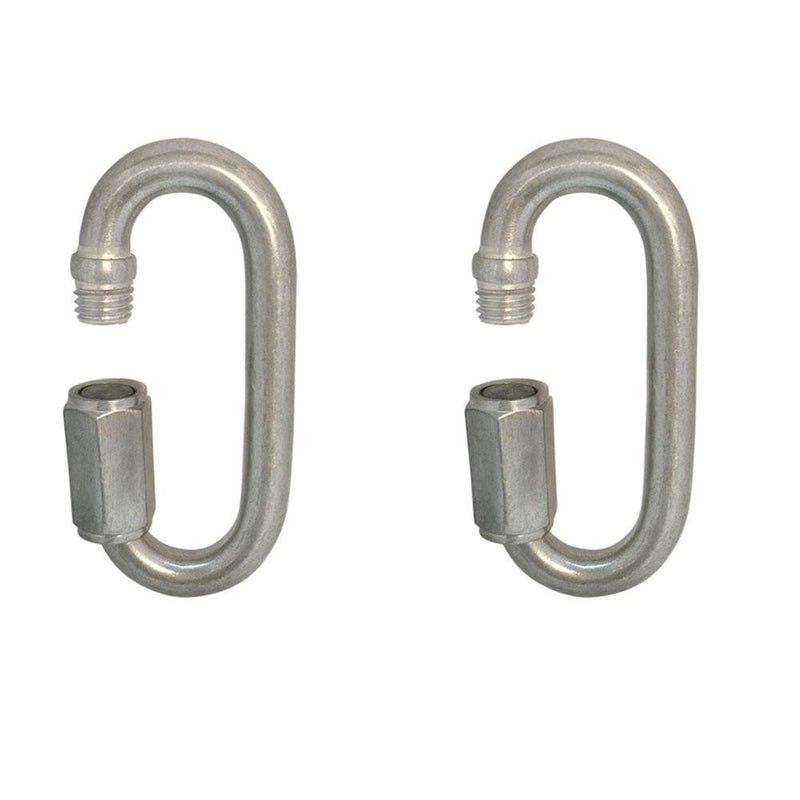 Set Of 2 PC Boat Marine Stainless Steel Quick Link 3/8" Locking Carabiners Quickdraws WLL 1,600 LBS Capacity
