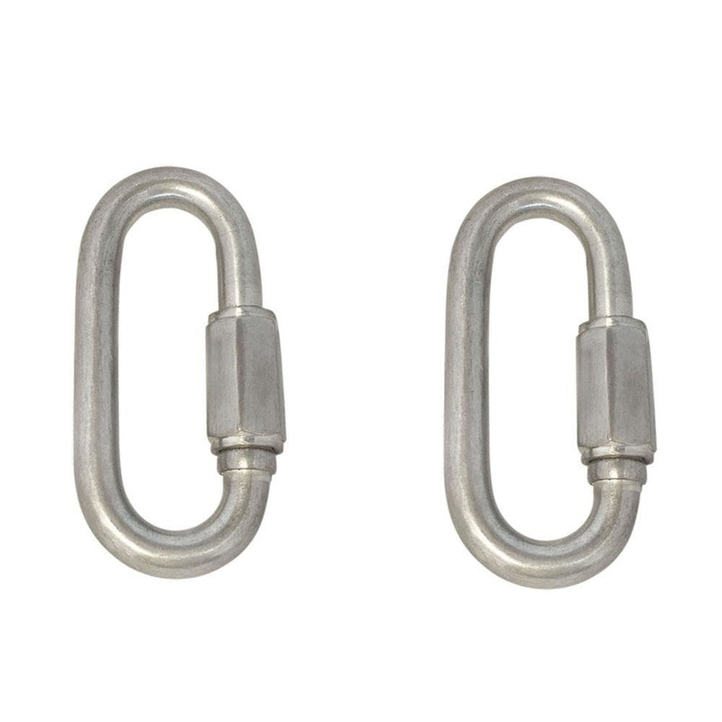 Set Of 2 PC Boat Marine Stainless Steel Quick Link 3/8" Locking Carabiners Quickdraws WLL 1,600 LBS Capacity
