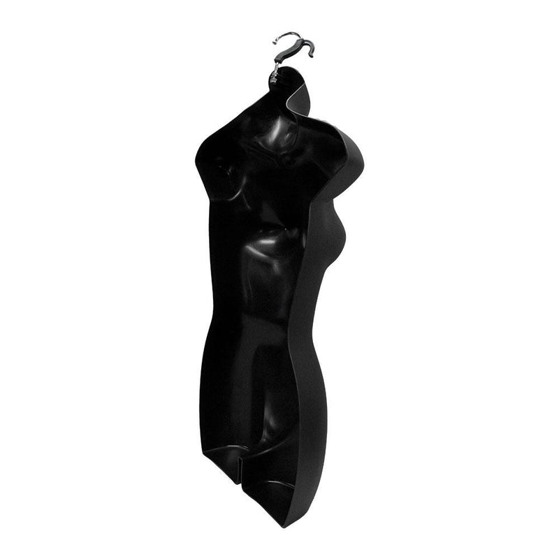 Set Of 2 PC Women Torso Female Plastic Hanging Mannequin Body Shape Form Black