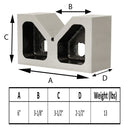 Set of 2 Pcs Cast Iron V Block 6" Long Ground 90 Degree