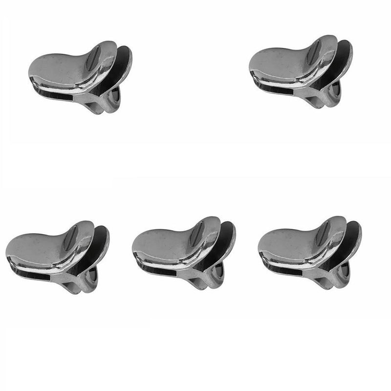 Set Of 20 Pc Chrome Metal Y Style 120 Degree 3 Way Glass Connector Clips 3/16&