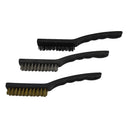 Set Of 3 Pc Mini Wire Brush Stainless Steel Brass Nylon Cleaning Detail Brushes