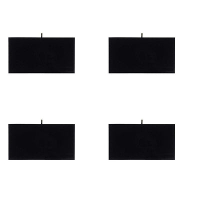 Set Of 4 Pc 14'' x 7-1/2'' Black Velvet Pad Tray Insert Jewelry Display