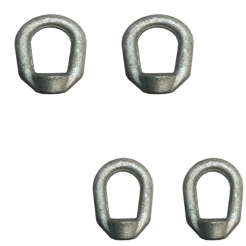 Set of 4 Pcs 7/8" x 1" Tap Threaded Hot Dipped Galvanized Forged Eye Nut 9,000 Lb Cap Working Load