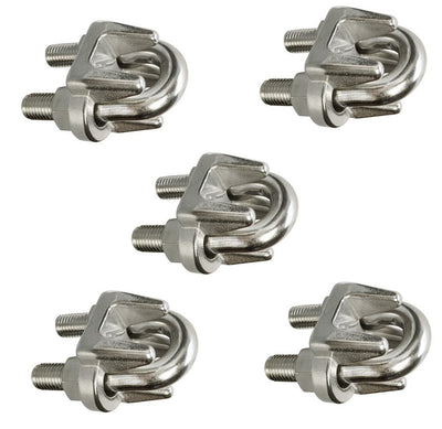 Set Of 5 Pc 1/4'' Marine Stainless Steel 316 Heavy Duty Wire Rope Clips Cable Clamp