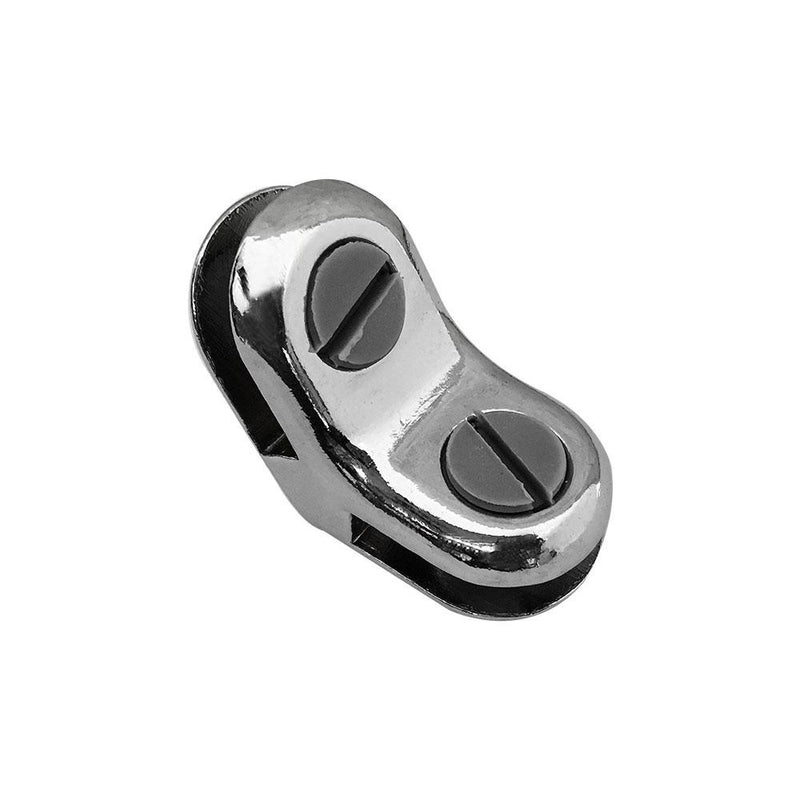 Set Of 5 PC Chrome Metal 120 Degree 2 Way Glass Connector Clips 3/16&