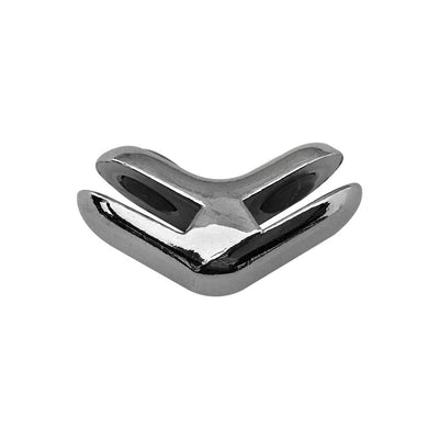 Set Of 5 PC Chrome Metal 120 Degree 2 Way Glass Connector Clips 3/16'' Tempered Glass Shelf