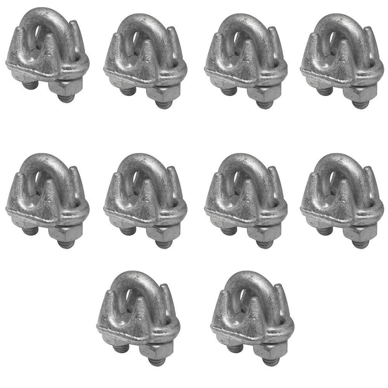 Set of 50 Pcs 1/4" Marine Galvanized Drop Forged Wire Rope Clip Cable Clamp