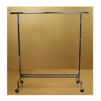 81" H Single Bar Adjustable Clothing Garment Rack Retail Display Hanger with Wheels