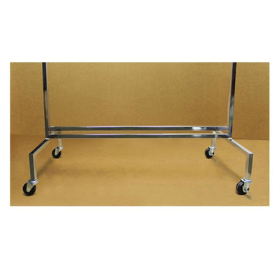 81" H Single Bar Adjustable Clothing Garment Rack Retail Display Hanger with Wheels