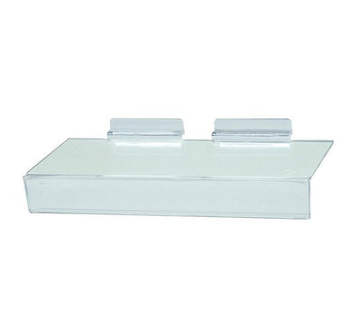 Slatwall Clear Acrylic Shoe Shelf 4'' x 10'' Sign Holding Slot