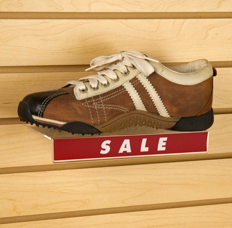 Slatwall Clear Acrylic Shoe Shelf 4&
