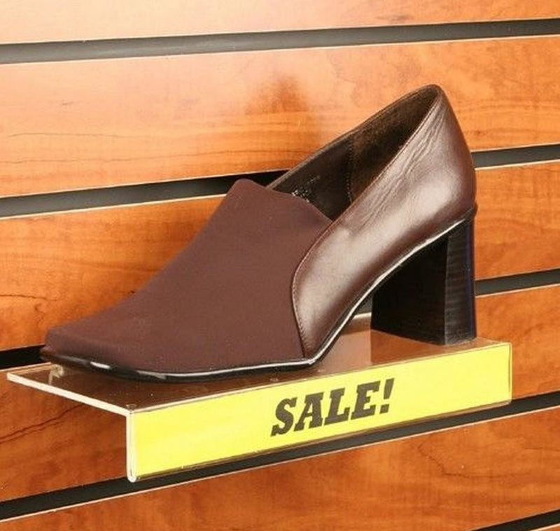 Slatwall Clear Acrylic Shoe Shelf 4&