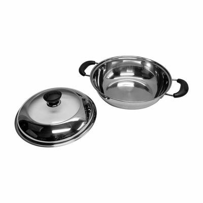 Stainless Steel HOT POT 10" Low Pot Cookware Mirror Finish See Through Lid Pots and Pan
