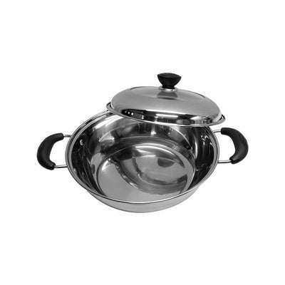 Stainless Steel HOT POT 10" Low Pot Cookware Mirror Finish See Through Lid Pots and Pan