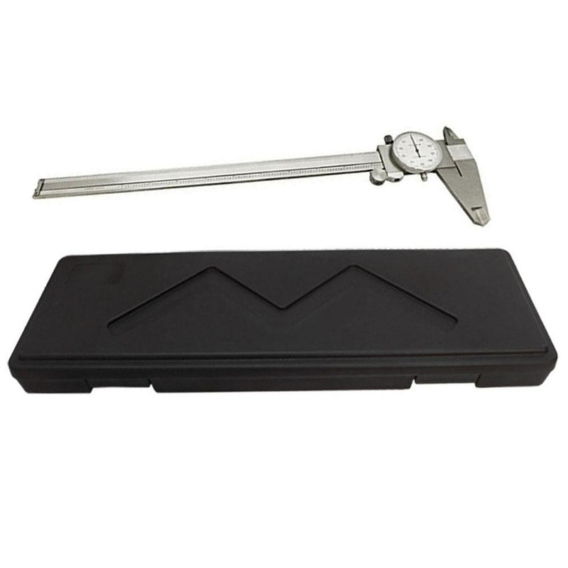 Stainless Steel 12" Mechanical Dial Caliper Measures Outside Inside Ruler Scale