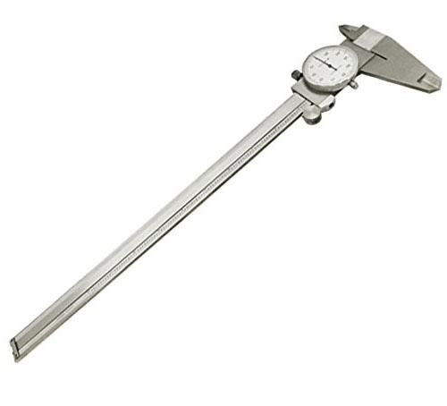 Stainless Steel 12" Mechanical Dial Caliper Measures Outside Inside Ruler Scale