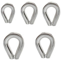 Stainless Steel 316 Marine Heavy Duty Wire Rope Thimble Chain Rig Anchor Boat Set 5 Pc 3/8''