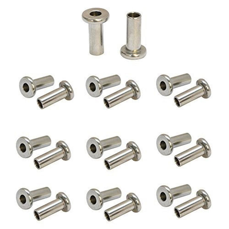 Stainless Steel 316 Protector Sleeve for 1/8" & 3/16" Cable Railing 20 pc