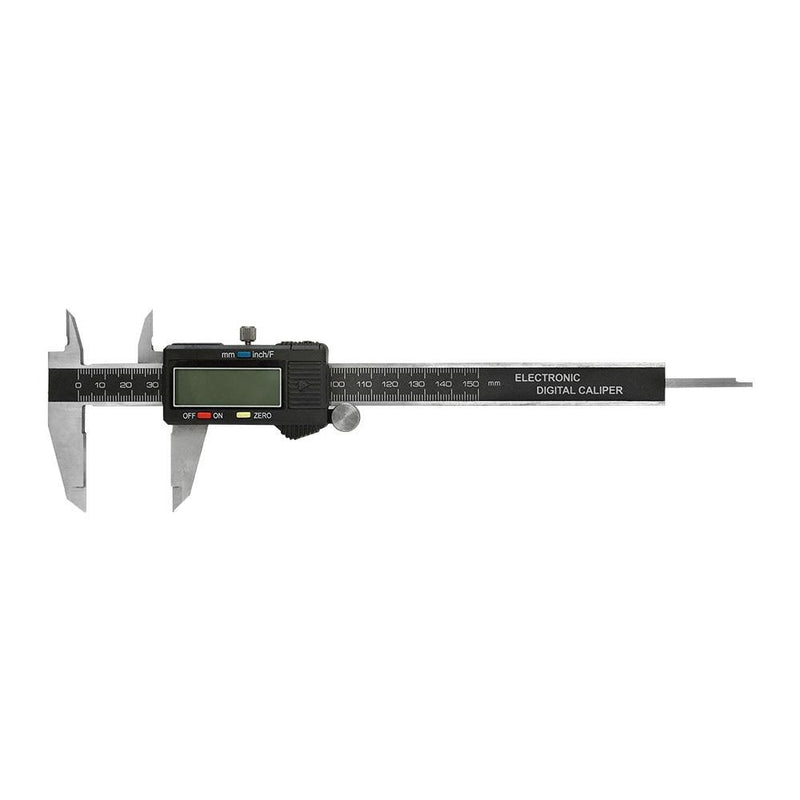 Stainless Steel 6" 150mm Electronic Digital Caliper Outside Fraction Fractional Ruler Scale Gage Gauge Outside Carbide Jaw