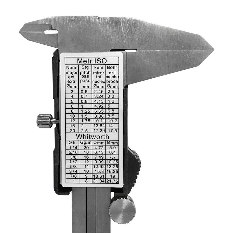 Stainless Steel 6" 150mm Electronic Digital Caliper Outside Fraction Fractional Ruler Scale Gage Gauge Outside Carbide Jaw